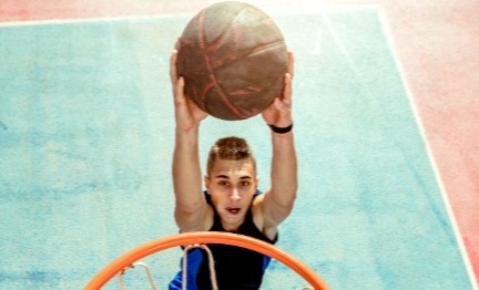 shooting basketball