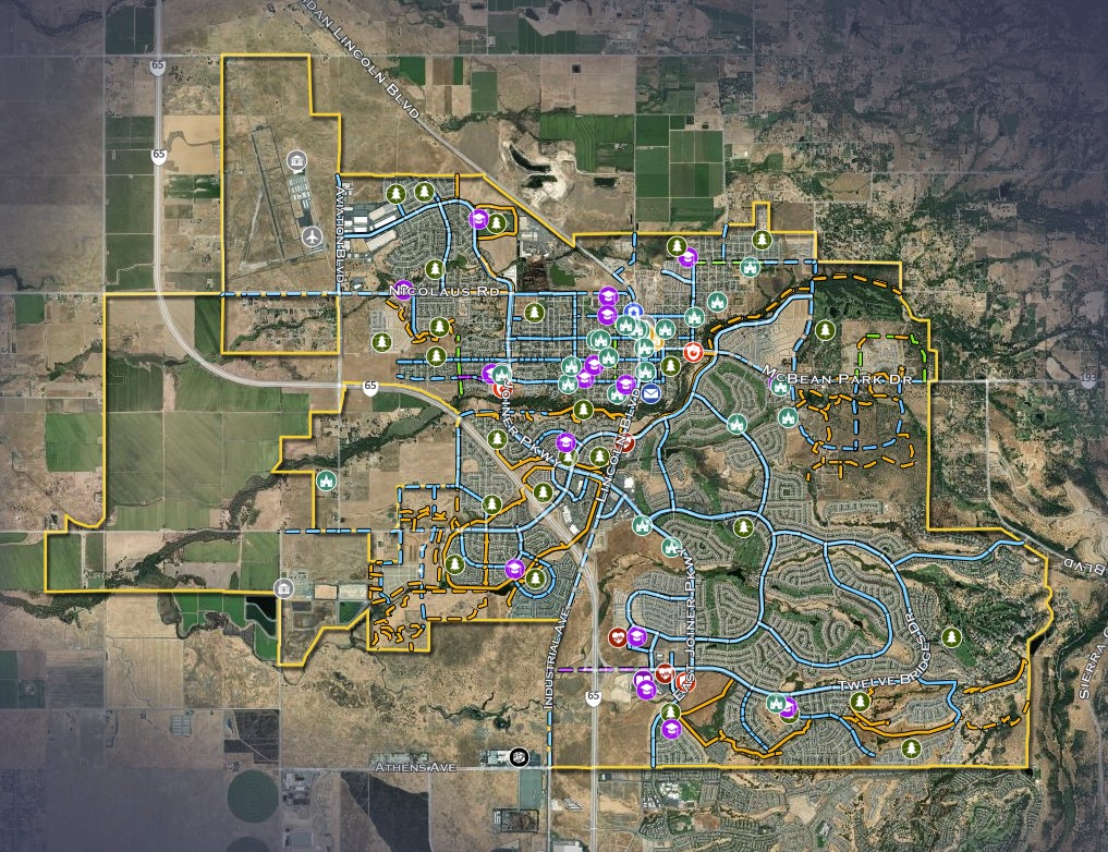 screenshot showing the bikeways app