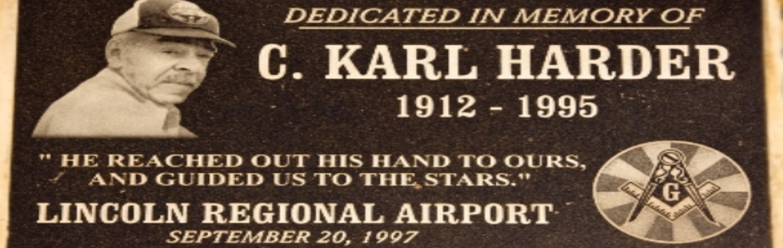Airport Dedication plaque for Karl Harder