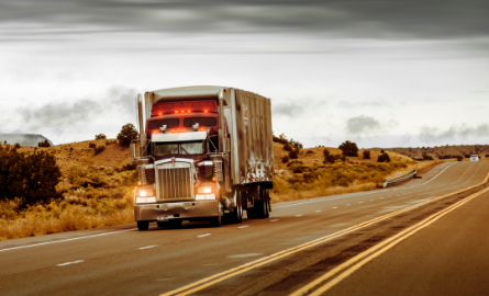 Truck on road