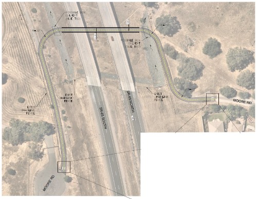 aerial image showing proposed bike trail