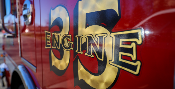 Fire Truck Door with Fire Station Number