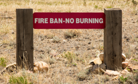 Burn ban sign.