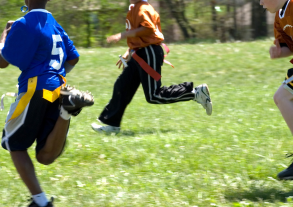 Kids playing flag football