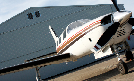 Plane at hanger