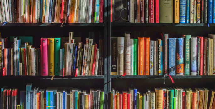 books on shelves