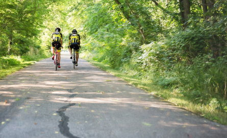 two bikers on a trail