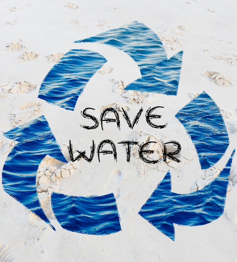 Save Water with Recycle Symbol