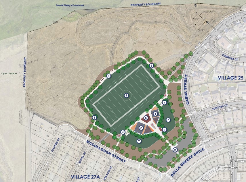 concept map showing phase 1 of bella breeze park