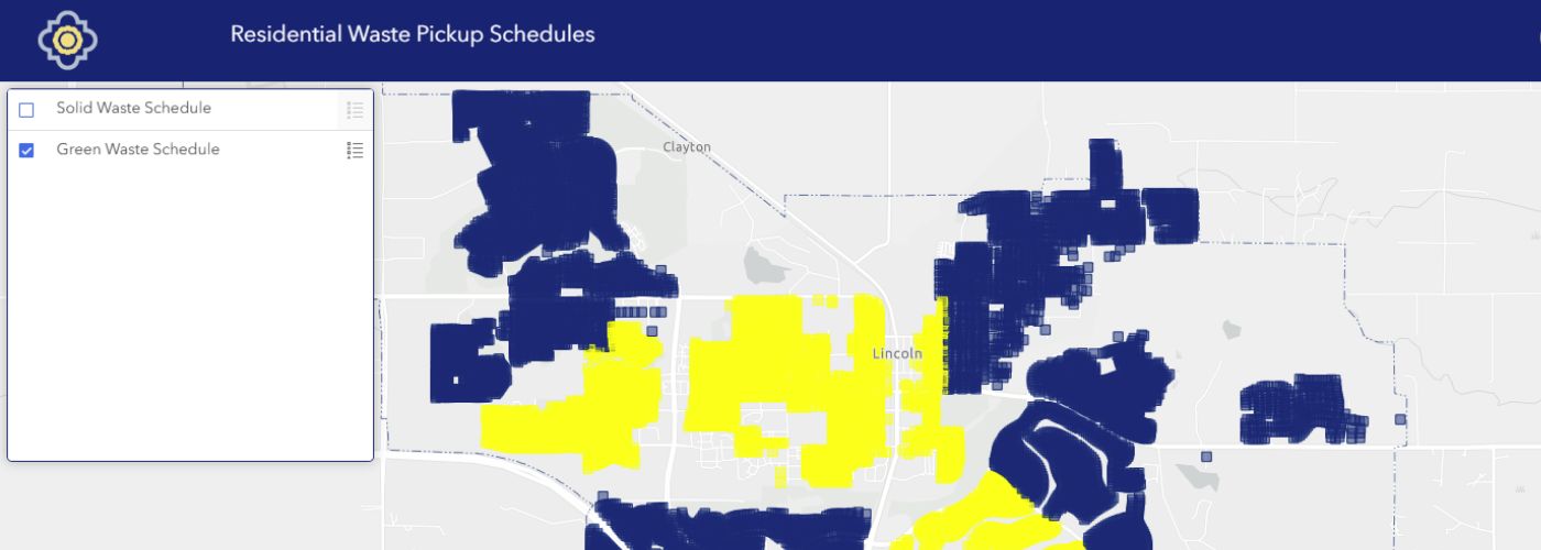 Residential Waste Pickup Schedule map