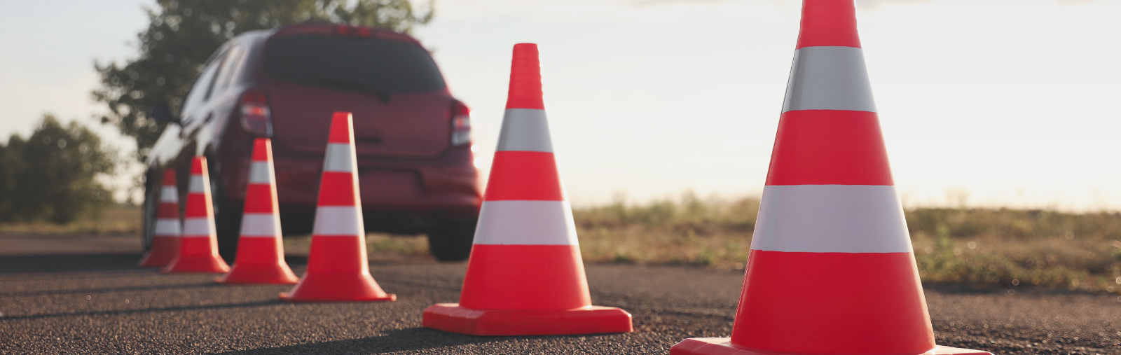 safety cones on a road