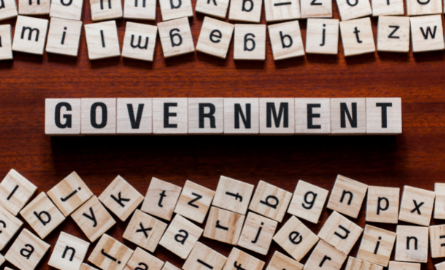 Government spelled out in blocks.