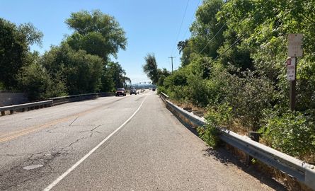 view of mcbean bridge from the road