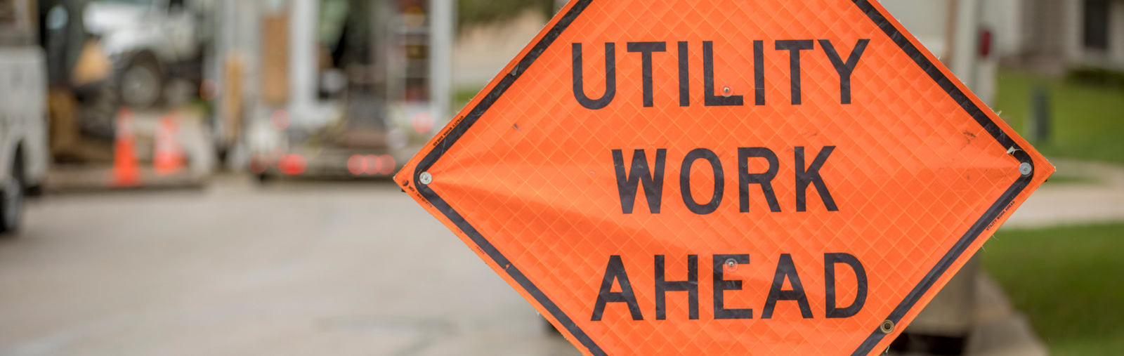 Utility Work Ahead Sign