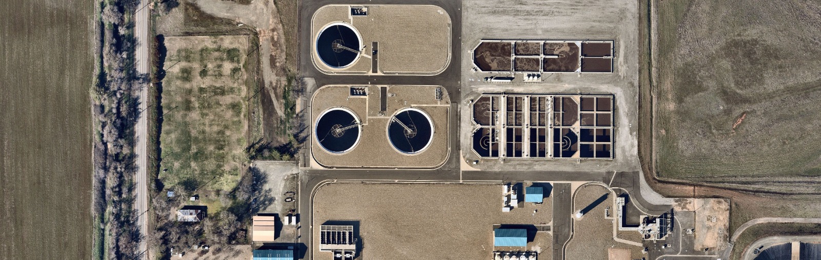 drone image of wastewater treatment and reclamation facility