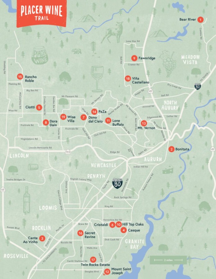 Placer Wine Trail Map