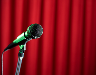 Microphone on a stage