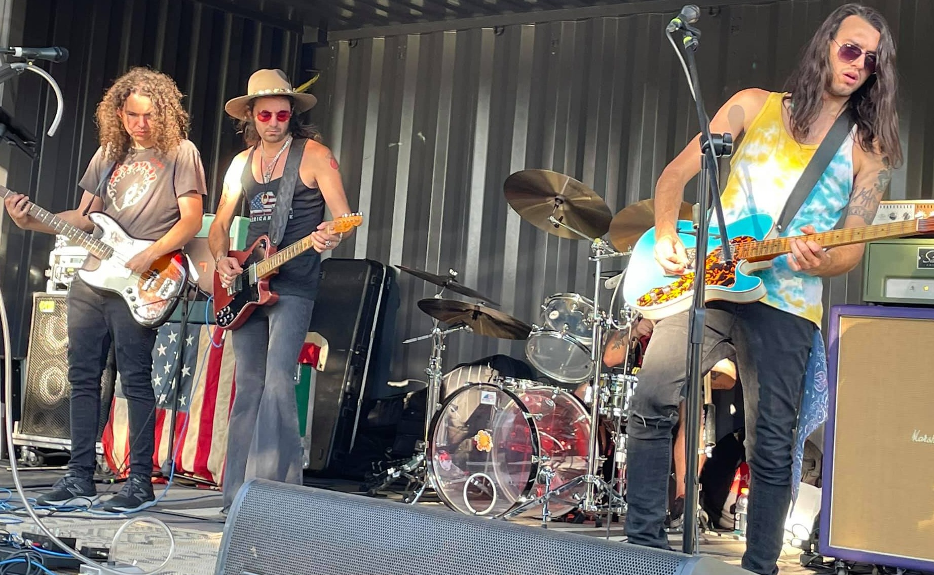 musical band playing at outdoor concert