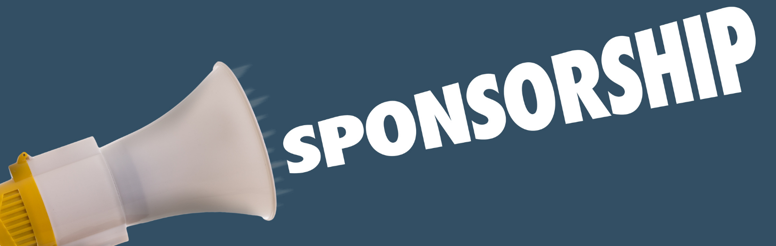 mega phone with sponsorship wording