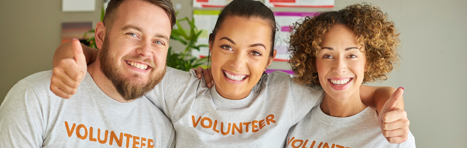 Happy volunteers taking a photo 