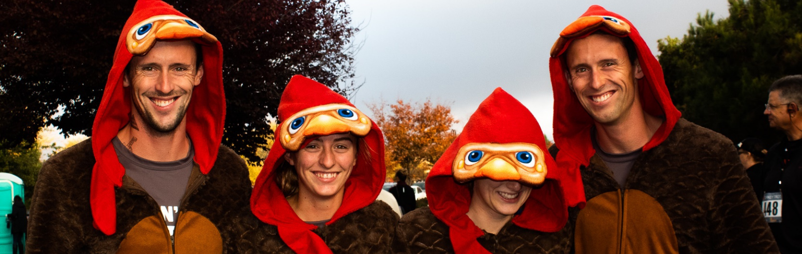 people dressed as turkeys