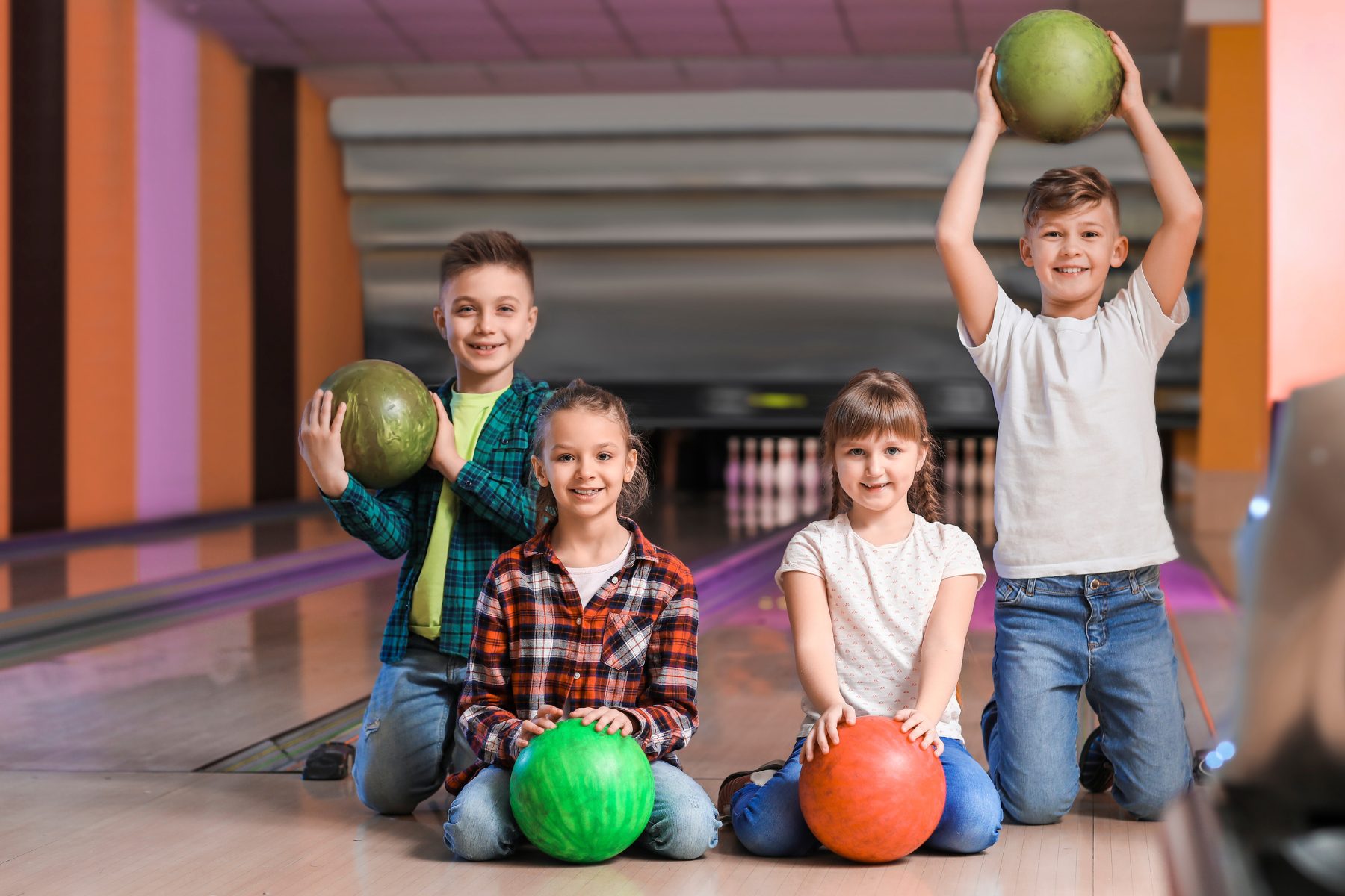 Children going bowling