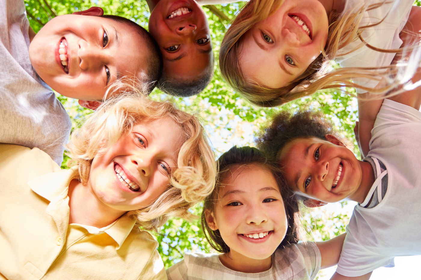 Young kids smiling and laughing