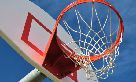 basketball on court