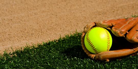 softball and glove