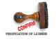 alt="Confirmed stamp and verification of license."
