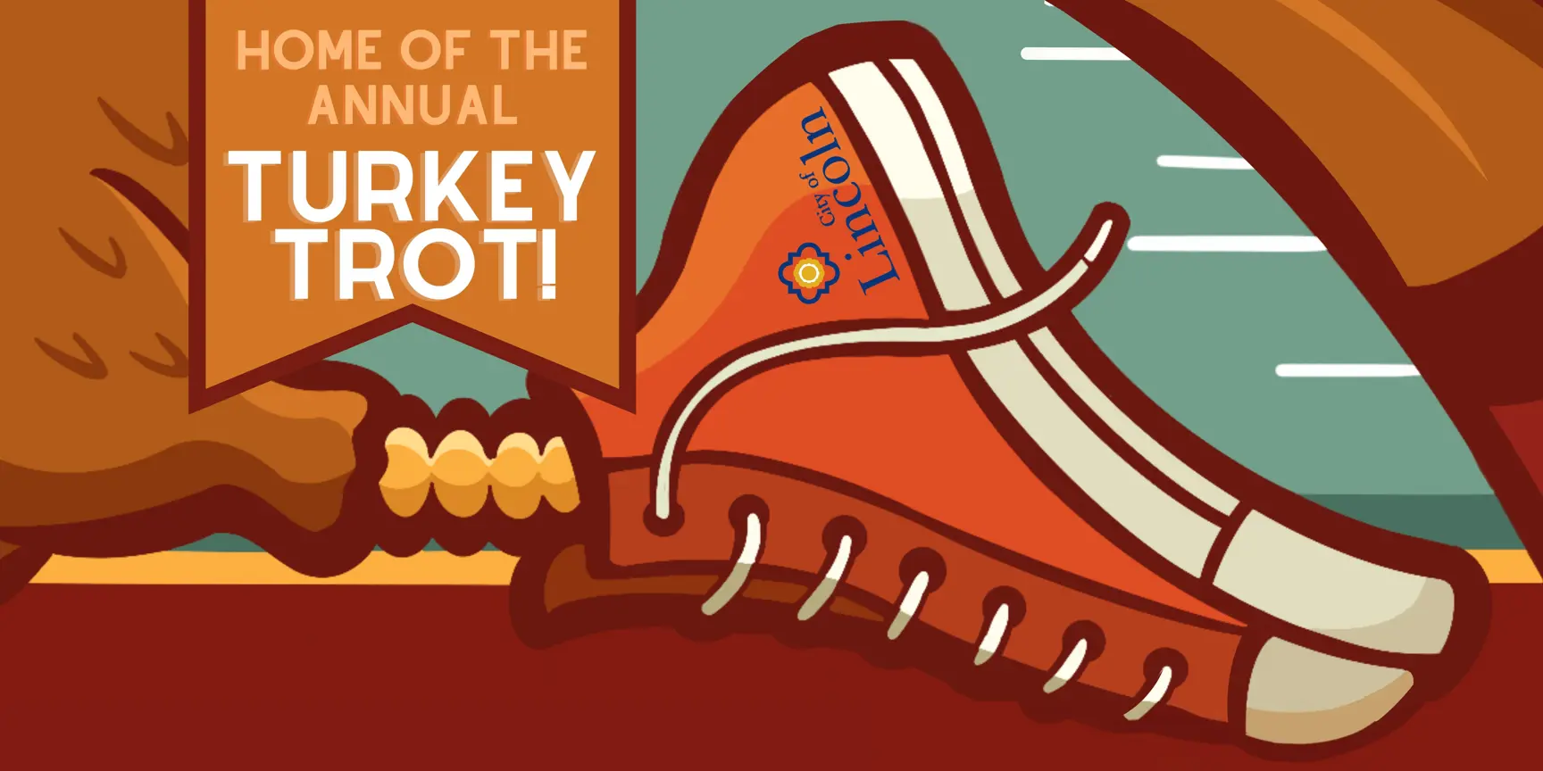 "Shoes with turkey leg running"