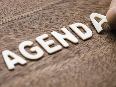 Agenda in block letters